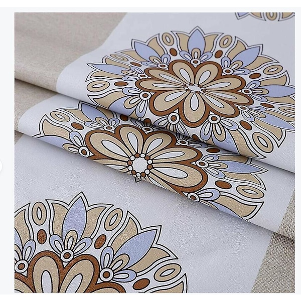 Rektangulær Duk 140x180 Vanntett Voksduk Bordlin Anti Flekk Voksduk Retro Blomster PVC Hage Beige