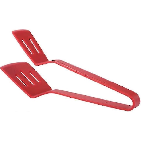 Køkkentang Silikone Madtang Servering Madtang Rustfrit Stål Grillklemme Spatel Rød