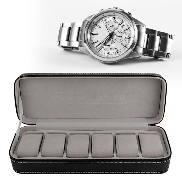6 Slot PU-nahkainen watch case Organizer Näyttölaatikko erilliset osastot