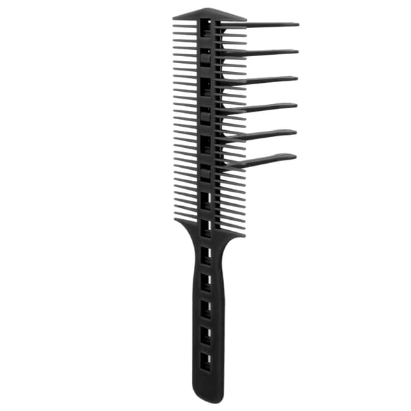 Barber Dobbeltsidet Guide Kam Multi Klippelængde Ergonomisk Bredtandet Kam til Frisør Sort