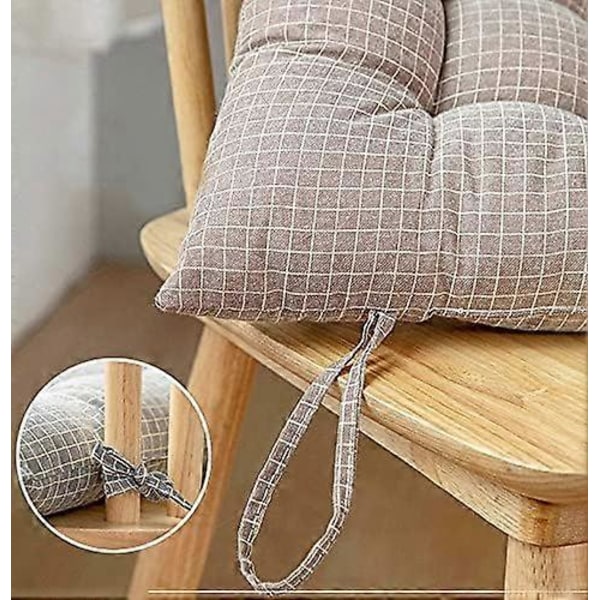 43 x 8 cm Stolpute med stropper, universelt putetrekk til hage stol i bomull og lin, eas