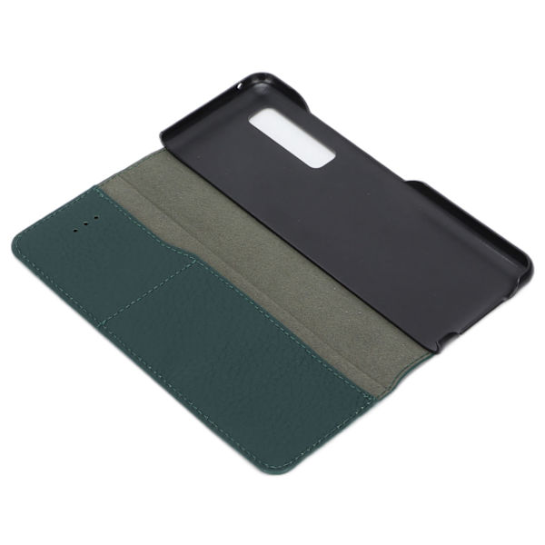 Skyddande läderfodral Elegant 360° skydd Klassiskt Litchi-textur läderfodral för SamsungGreen