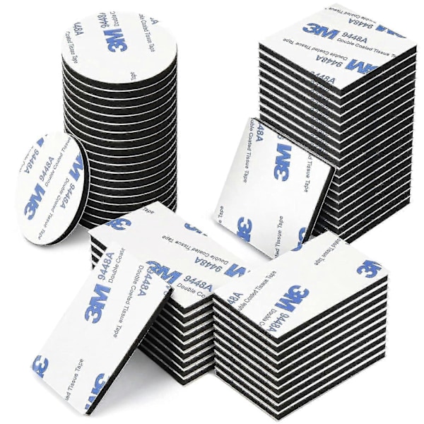 Dobbeltsidige 3m klebeputer - 60 stk. skumtapeputer for montering