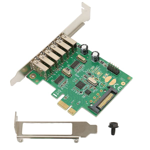 PCIE til USB Udvidelseskort 6 USB2.0 Interface 15PIN SATA 480Mbps 12Mbps 1.5Mbps Desktop Computer Intern Hub til Win
