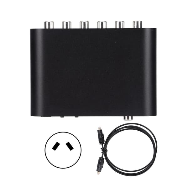 51R Digital lyddekoder 5.1-kanal til 3,5 mm stereo AUX til 6 RCA digital DAC-dekoder AC 100-240V AU-plugg