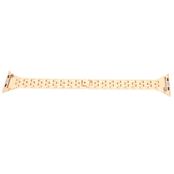 Klockarmband Dubbla rader Rhinestones‑prydda ersättningsmetallband för IOS Watch 42mm / 44mmRose Gold