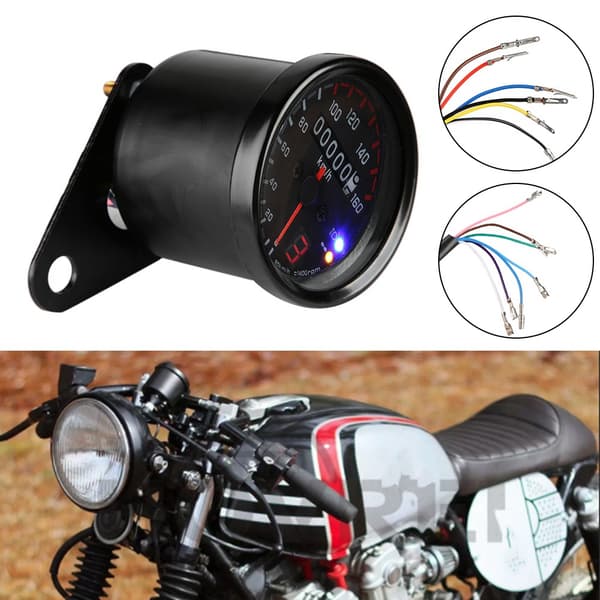DC12V Universal Motorcykel ATV LED Baggrundslys Odometer Speedometer Miles Meter Måler