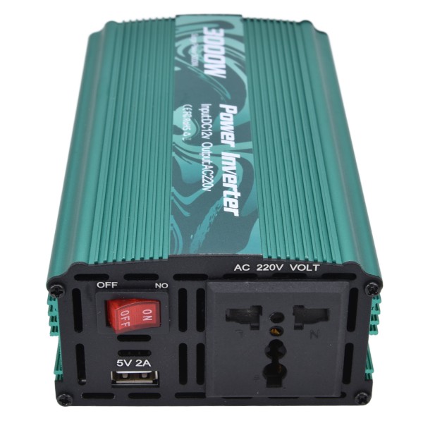 3000W Inverter Säker Modifierad Sine Wave Intelligent Power Converter för Kylskåp Induktionsspis DC12V till AC220V