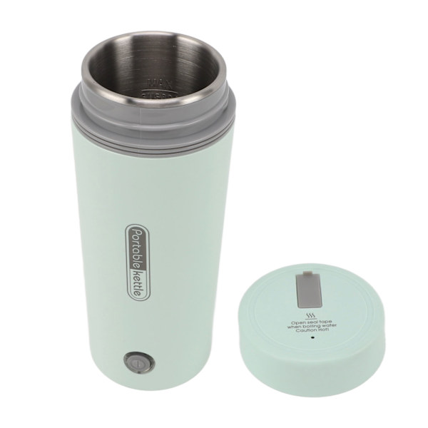 Rejse elektrisk kedel 300W 350ml rustfrit stål automatisk isolering bærbar mini varmtvandsbeholder til kaffe te lysegrøn EU-stik 220V 50HZ