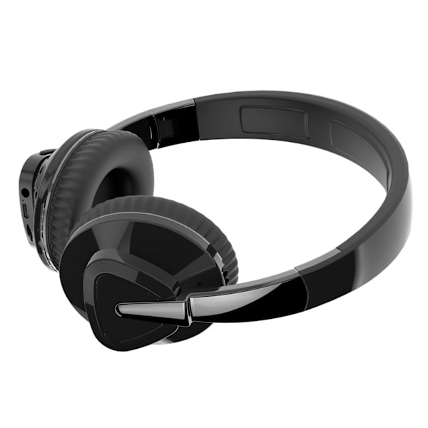 Bluetooth-headset kraftig bas stereo blød behagelig trådløs Bluetooth-hovedtelefon til computer mobiltelefon sort