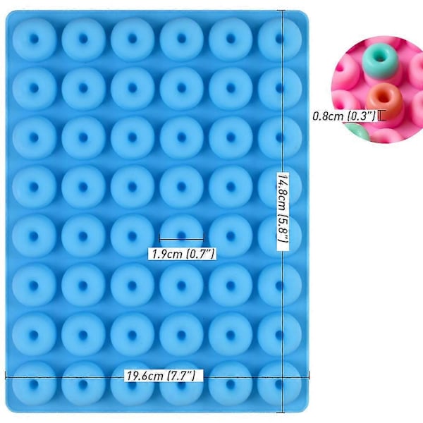 Donitsi Karkki Silikonimuotti, 4 Pakkausta 48-Kolon Gummy Pyöreä Muotti Ilman Pipettiä, Tarttumaton Elintarvikelaatuinen Muotti Karkeille, Suklaalle, Jääpaloille