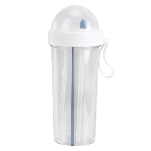 600ml Innovativ Dual Use Vandflaske Halm Vandkop til Hjemme Outdoor Camping SportWhite