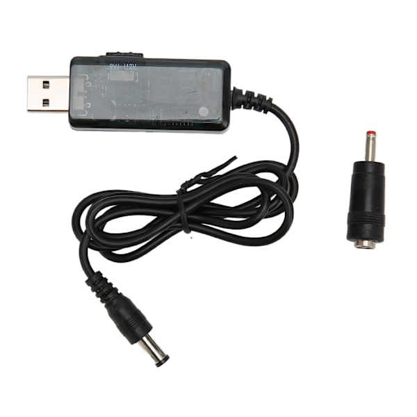 USB-forsterkerkabel 5V til 9V 12V Justerbar bærbar DC USB Step Up-ledning med 3,5 x 1,35 mm kontakt for viftebordlampe