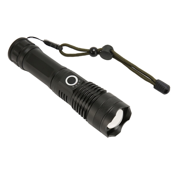 LED-ficklampa Zoomable P50-pärlor 5000lm 3 ljuslägen Batteridisplay Ljusstark ficklampa för utomhusäventyr Camping