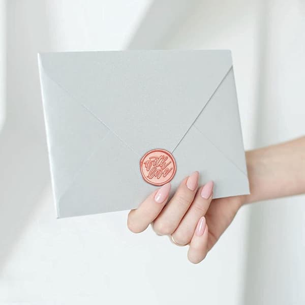 50 Stykker Pink Seglvoks, Voksseglstempel, Præget Voksseglsmærkat, Bryllupskuvertsegl, Dekoration til Invitationer, Kort