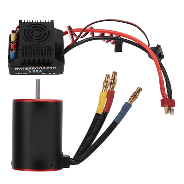 Vattentät borstlös motor 80A 3650 2300kv vattentät borstlös ESC med 4 mm bananplugg för 1/8 1/10 RC-bil