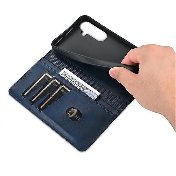 AZNS Compatible Case for Samsung Galaxy A56 5G, PU Leather Wallet Case with Cowhide Texture Blue