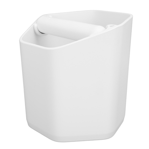 Kaffe Knock Box Stor Kapacitet Kaffegrums Knock Box med Knock Bar og Skridsikker Base Hvid