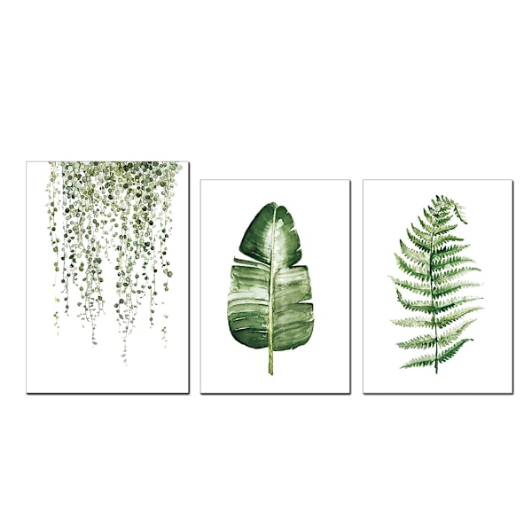 3 st/set lantlig stil gröna växter canvasmålning bild modern vardagsrum sovrumsdekoration
