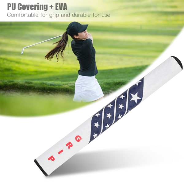 Luistamaton PU-päällysteinen mukava golfmailan putterin kahvan vaihtotarvike (valkoinen)