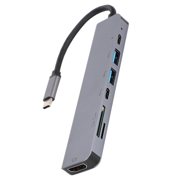 7-i-1 Hub Type-C til HDMI +PD Multifunktionsadapter Hurtigopladningskonverter
