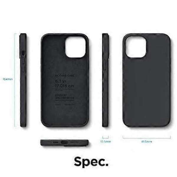 Dww-Flytande silikonskal Kompatibelt med iPhone 12 Pro Max (6,7) Premium silikonskal, Komplett skyddsfodral