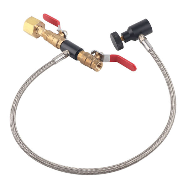 CGA-320 CO2-sylinderoverfyllingsadapter med slange for påfylling av brusbeholder 24\" uten måler