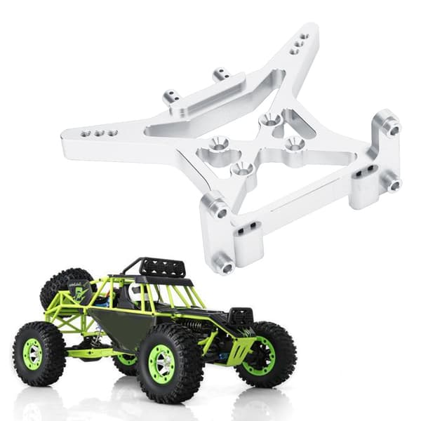 Bageste stødtårn i aluminiumslegering til ECX 2WD 1/10 RC Hobbybil Sølv