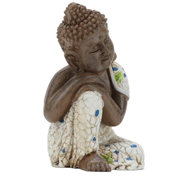 Zen-statue i harpiksmateriale - nem at rengøre - afslappende - vandtæt - sovende Buddha-dekorationer til hjemmet