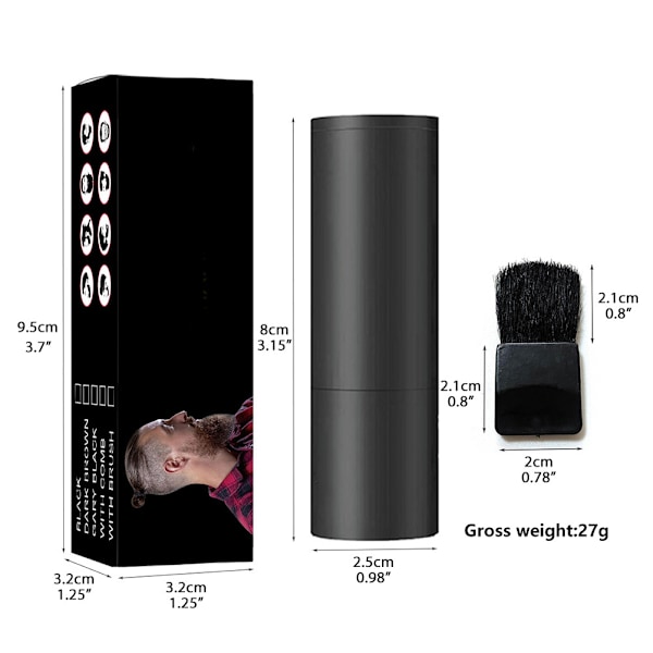 Skäggformande Filler Tjockt Skägg Styling Puder Skägg Fylligare Filler för Tillfällig Ansiktshår Färg Mustasch Färgning Formningsverktyg