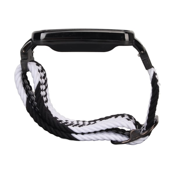 Stretch nylon flätat watch med skyddande stötfångare Case Passar för Mi Band 7 Pro Svart vitt och svart case