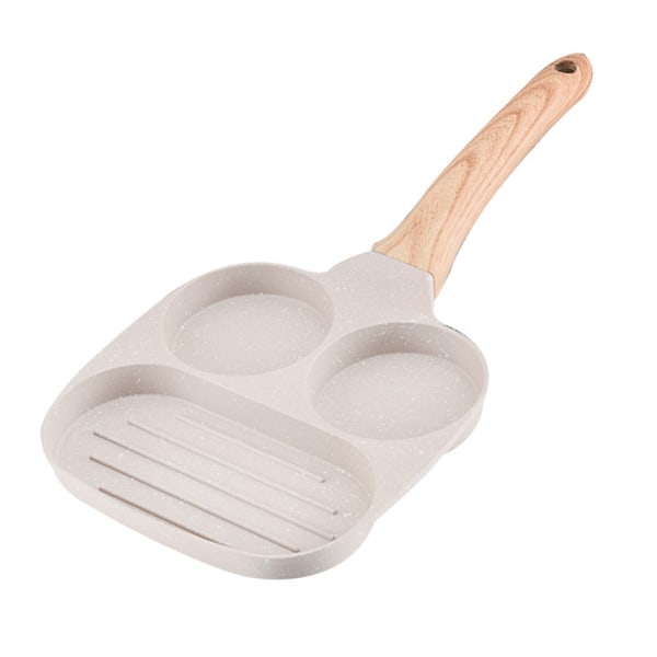 3 i 1 Frokostpanne Non-stick Aluminiumlegering Arbeidsbesparende Pannekaker Stekepanne for Egg Bacon Gasskomfyr