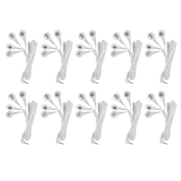 10 stk. DC 2,5 mm 4-knaps elektrodestikledning til digital TENS-massageapparat