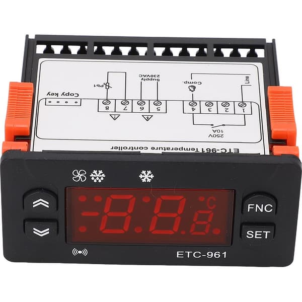 Digital frysetemperaturregulator, køle-/afrimningstermostat 230VAC Fahrenheit/Celsius display