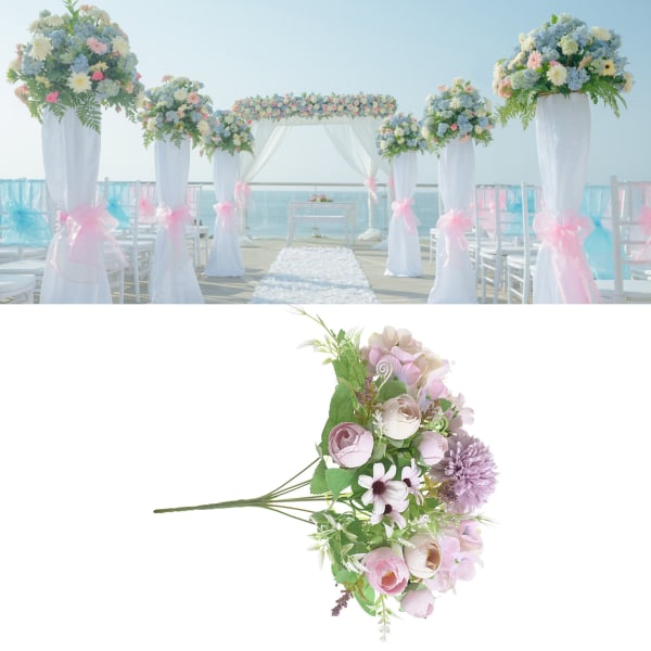 Kunstig blomst udsøgt naturtro silkeklud kunstig blomst til fotografering bryllup hjem butik dekoration lilla