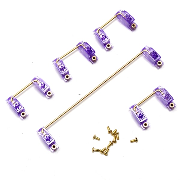 Mekanisk tangentbordsstabilisator med guldpläterade skruvar Datortillbehör för DIY 61/64/87 (transparent lila)