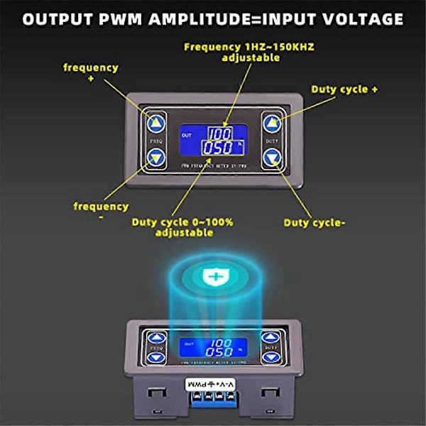 Signalgenerator, PWM Pulsfrekvens Duty Cycle Rektangulær