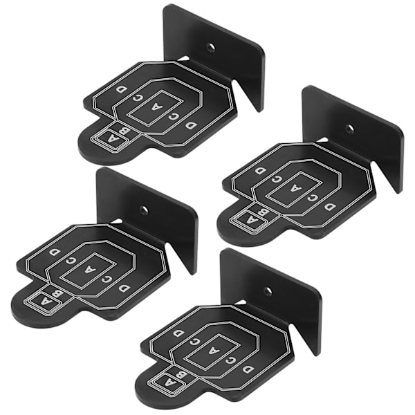4 st skjutmål i aluminiumlegering, skjutbana, trianställ, inomhusunderhållning, typ B