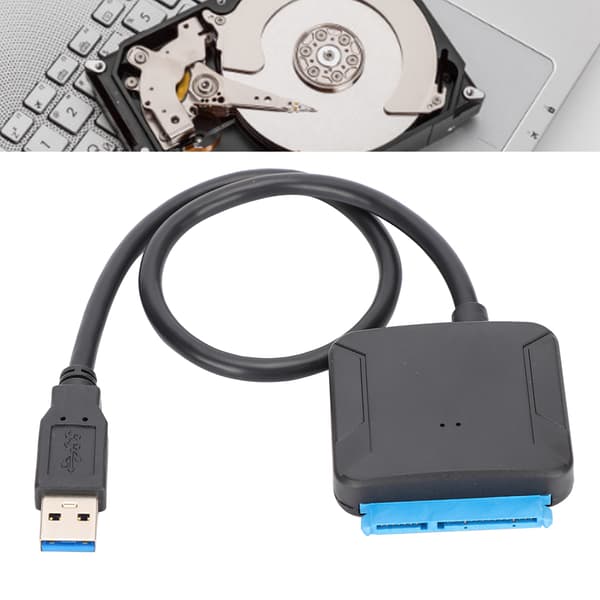UASP SATA TILL USB 3.0-omvandlarkabel SSD-adapterutrustning 100‑240V US-kontakt