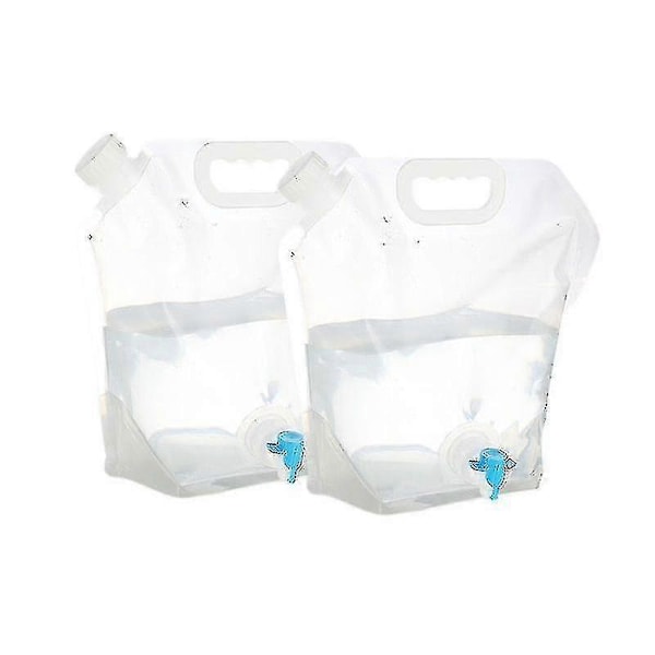 5l/10l Utomhus Vikbar Vattenpåse Camping 2st Stor Kapacitet Vattenförvaringspåse Bärbar Picknick Nödpåse -GDZD 10L Vit 2st