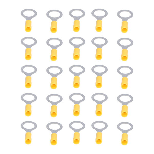 25 stk. Ringterminal Elektrisk Ledning Kabel Krympeforbindelse RV5‑12 Tilbehørssæt Kit Gul