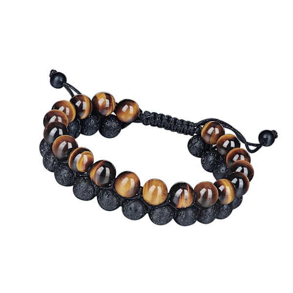 Dubbelskiktat armband för män, justerbart, modernt och elegant stenpärlarmband för dansfest