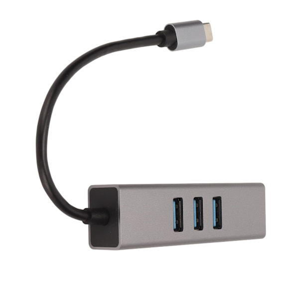 USB C Hub USB C till RJ45 Adapter 5 Gbps Plug and Play USB dockningsstation för Windows för OS X för Linux Silver Grey