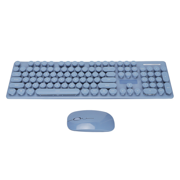 Tangentbord Mus Combo 104 tangenter 2.4G trådlös och BT-anslutning Lågbrus Ergonomisk retrostil Tangentbord Tangentbord och mus Blå