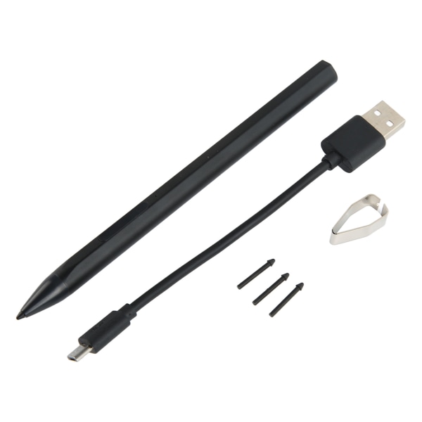 Tablet Stylus Penn for Microsoft Pro7 6 5 4 3 X for bærbar PC for Book for Studio for 3 Go med 3 utskiftbare nib Stylus Pen svart