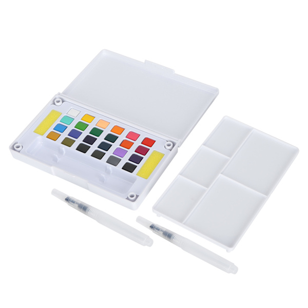 Vattenfärg Pigment Bärbar Ljus Färg Nybörjare Konstnär Vattenfärg Målarset med Penna 36 Färger