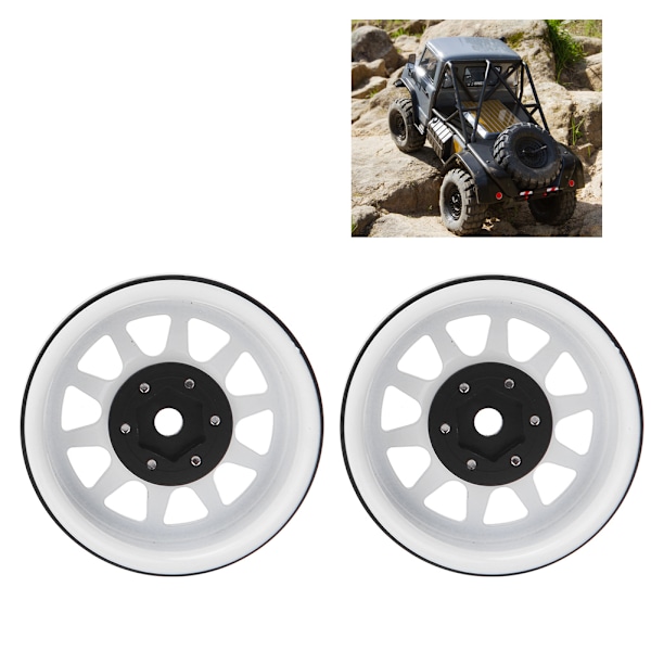 2 stk legerings beadlock hjulfelger tilbehør Passer til TRAXXAS TRX-4 1/10 RC Crawler CarWhite