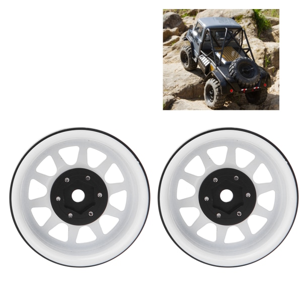 2st legerade beadlock hjulfälgar tillbehör Passar för TRAXXAS TRX-4 1/10 RC Crawler CarWhite