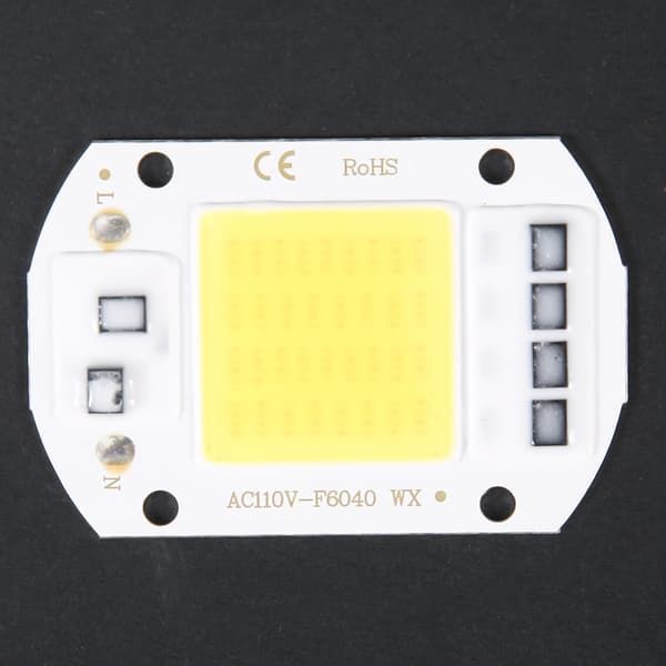 2 STK AC110V 50W Høj Lysstyrke Integreret LED Chip Lys Kilde COB Chips 6x4cm Hvid