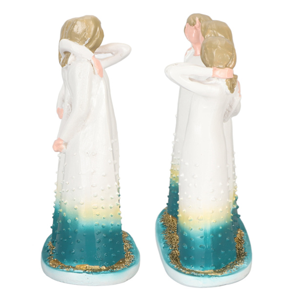 3 Kvinder Statue Harpiks Håndlavet Dekorativ Ornament Søstre Venner Figur til Home Desktop